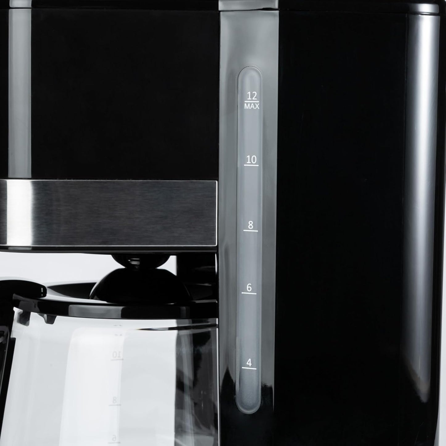 Amazon Basics 12 Cup Drip Coffee Maker, Coffee Machine with Glass Coffee Pot (1.9 Qt), Auto Shut-off, Auto Pause, Removable Filter Basket, Black & Silver