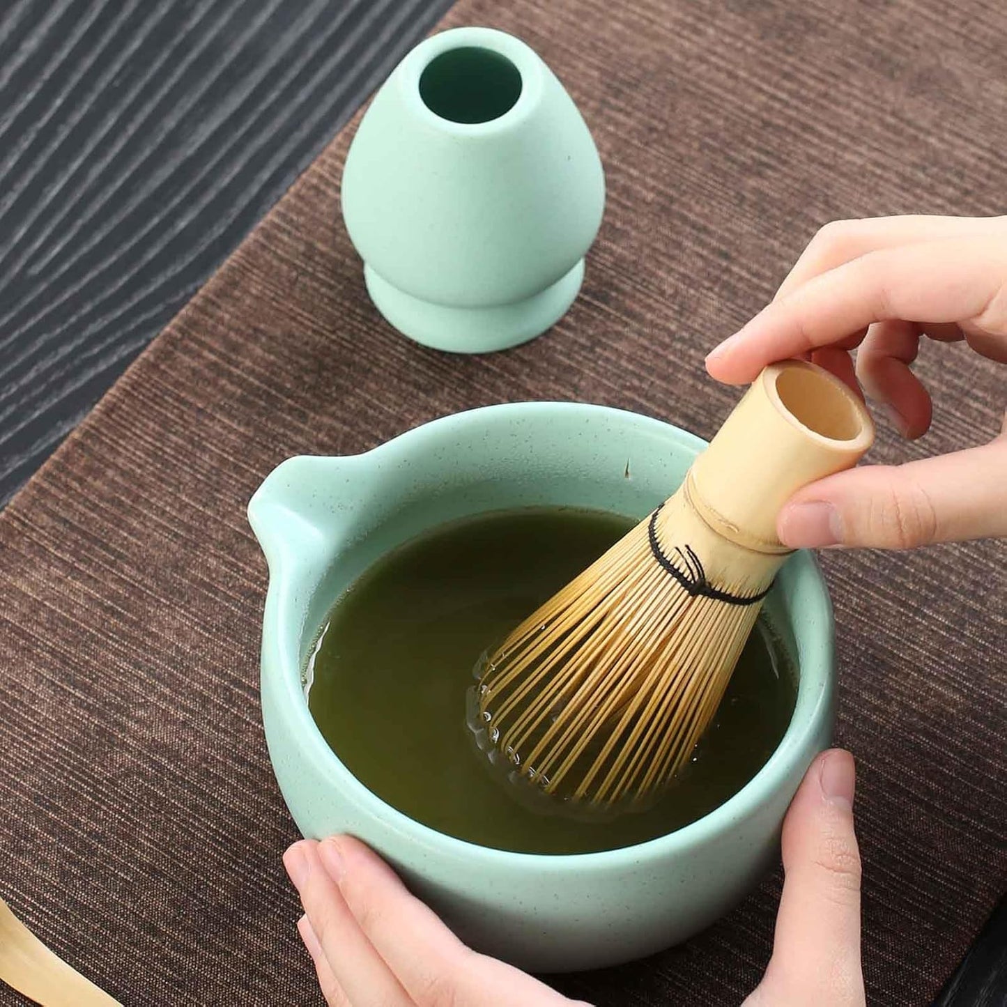Japanese ceramic matcha bowl. 20 ounce ceramic bowl. Matcha tea bowl. A gift for matcha enthusiasts (blue)
