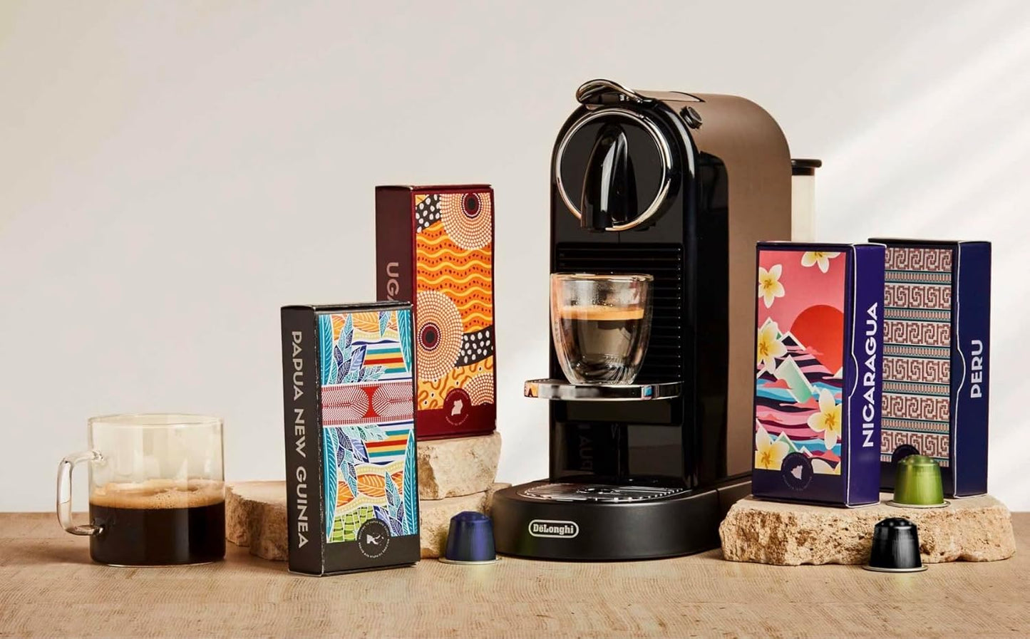 Atlas Coffee Club Espresso Pods Compatible with Nespresso Original– Dark Roast Variety Pack (80 Count)– Aluminum Capsules from Costa Rica, Nicaragua, Guatemala & India– Intensity 8-11