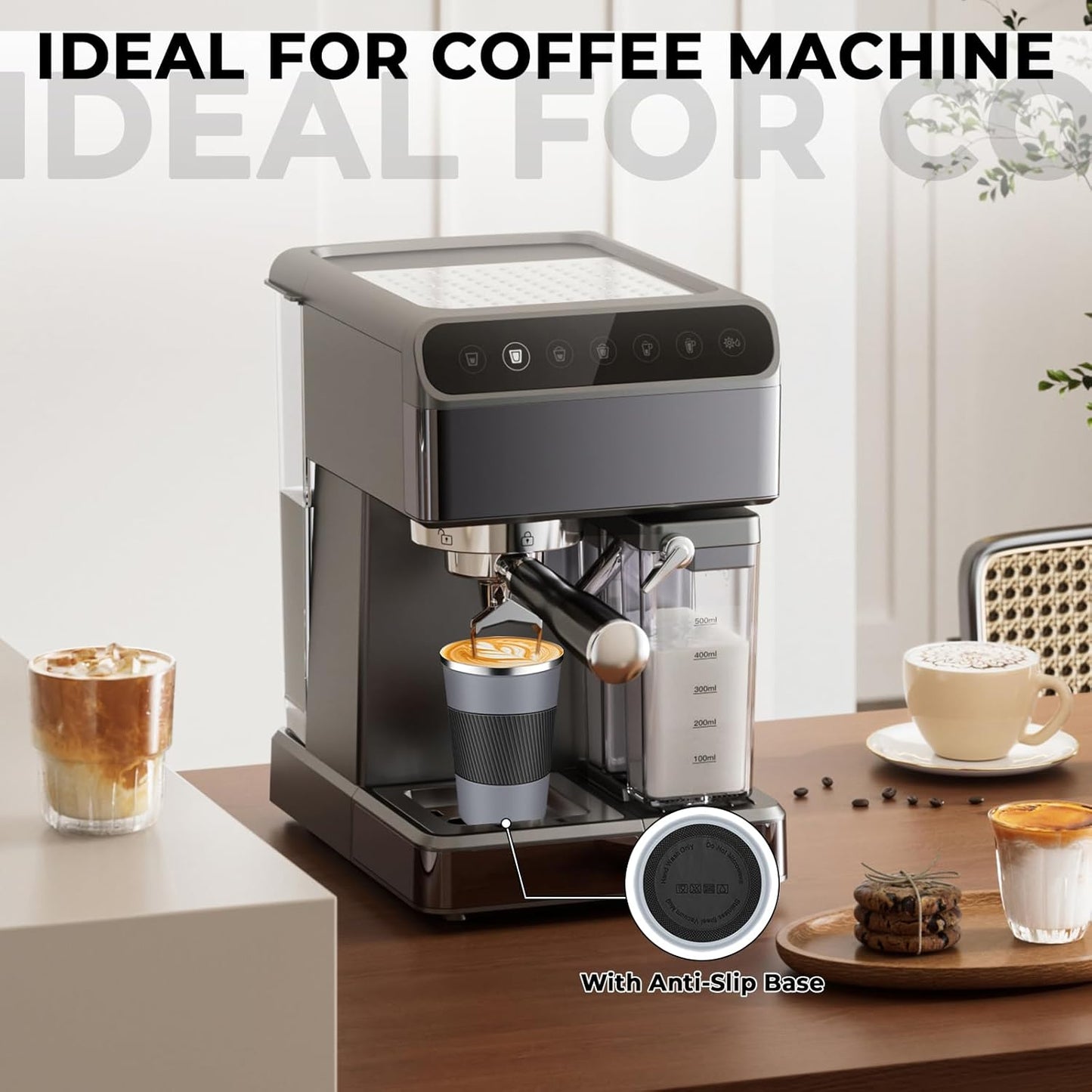 Insulated Coffee Tumbler 12 oz, Stainless Steel Coffee Mug with Lids, Travel Coffee Mug Leak Proof, Double Wall Vacuum Insulated Reusable Iced Coffee Cup, Keep Drinks Hot and Cold (Gray, 17 Ounces)