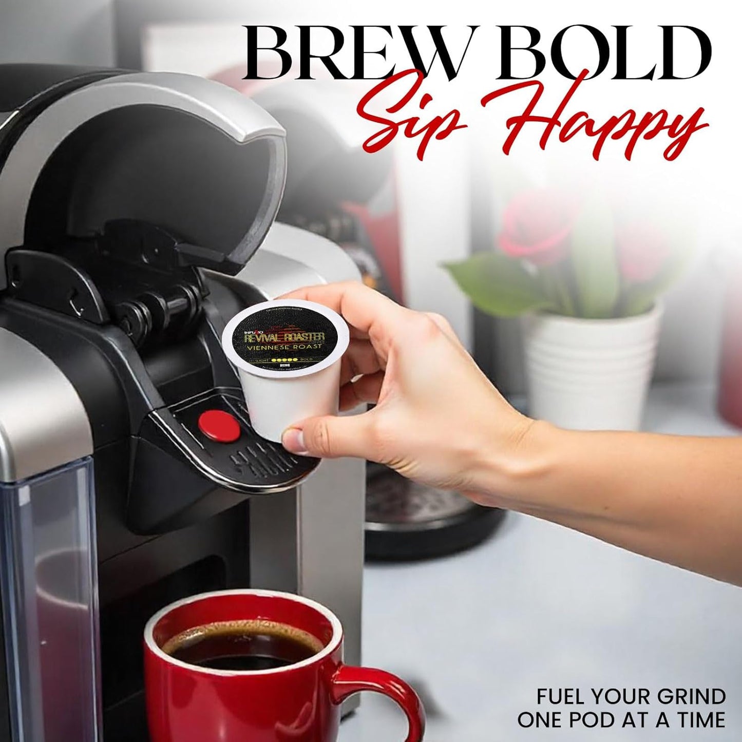 InfuSio Coffee Pods – 96 Count, Viennese Roast (Dark Roast Coffee) Single Serve Coffee Pods for Keurig K Cup® Brewers, Compatible with Keurig 2.0 Brewers