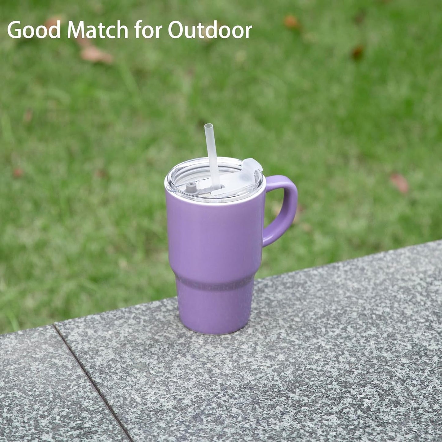 Sweejar Ceramic Travel Mug with Lid, 16 oz Portable Coffee Mug, Dishwasher Safe Tea Cup with Infuser, Reusable Teacup for Car Cup Holder, Tea Lovers(Purple)