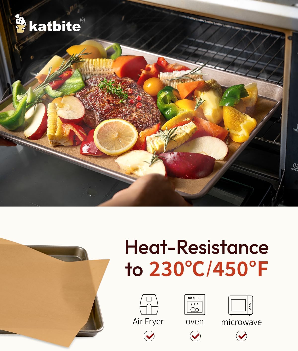 Katbite 200Pcs 9x13 inch Heavy Duty Unbleached Parchment Paper, Parchment Paper Sheets for Baking Cookies, Cooking, Frying, Air Fryer, Grilling Rack, Oven(9x13 Inch)