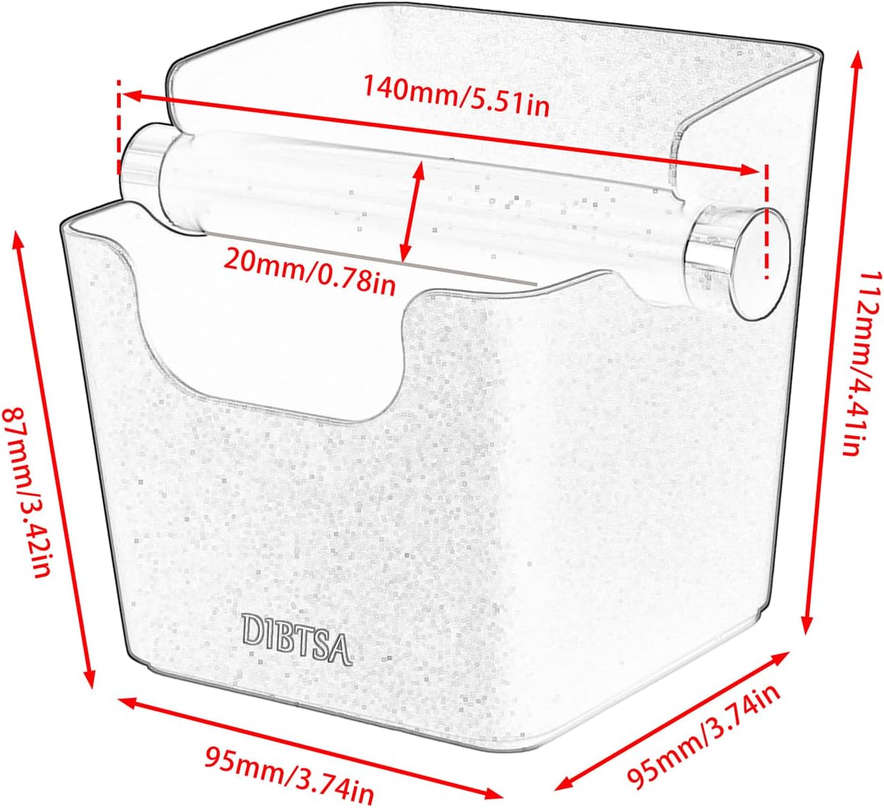 Knock Box Espresso, Stainless Steel Knock Box for Coffee Grounds, with Removable Rubber Bar and Anti-slip Pad, Small, Black