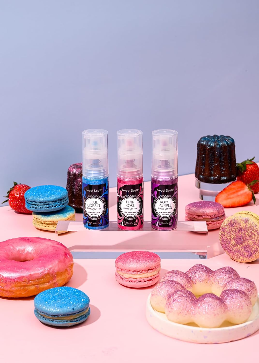 Sweet Spell Edible Cake Glitter Spray – Shimmering Magic for Cakes Decorating & Cocktails – 100% Edible, Food-Grade, Vegan, Gluten-Free (Blue)