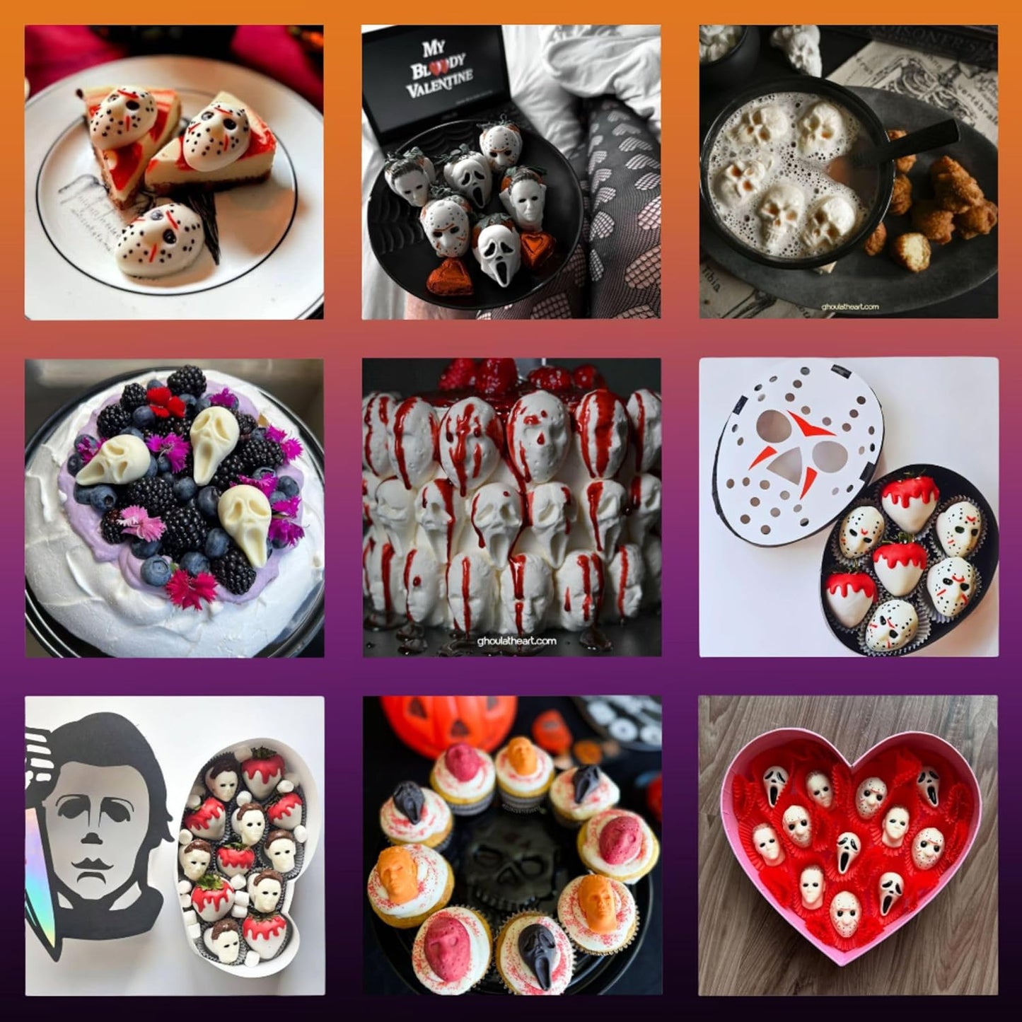 ShapedIceMolds Horror Movie Character Molds – Halloween Silicone Molds for Chocolate, Candy, Resin, Crafts – 3D Scary Film Icons for Party Treats & DIY Decor (Blue)