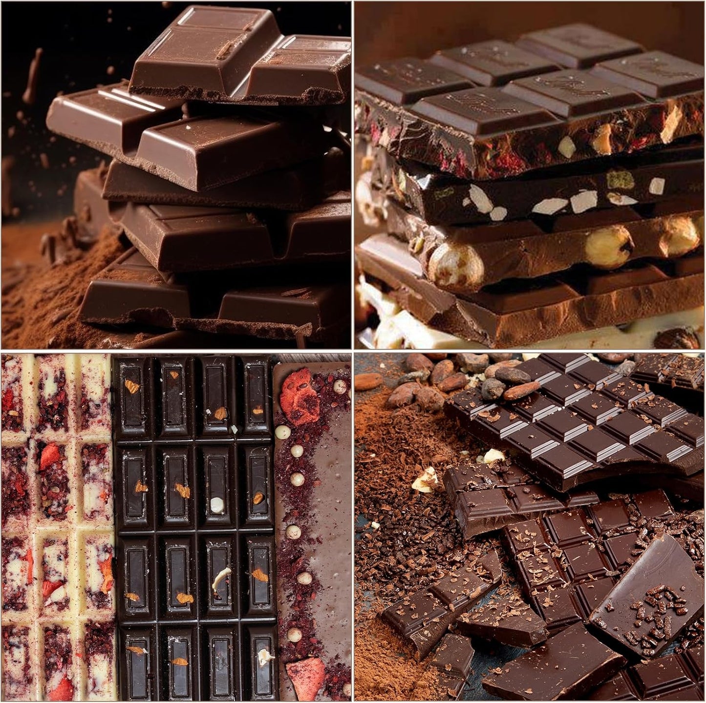 6-Piece Set Dubai Chocolate Bar Mold, Non-Stick Chocolate Molds Silicone, 100% Food Grade Silicone Candy Bar Mold, Changeable Shapes, Easy to Demould, for Pistachio Wax Melting Rectangle, with Brush*1