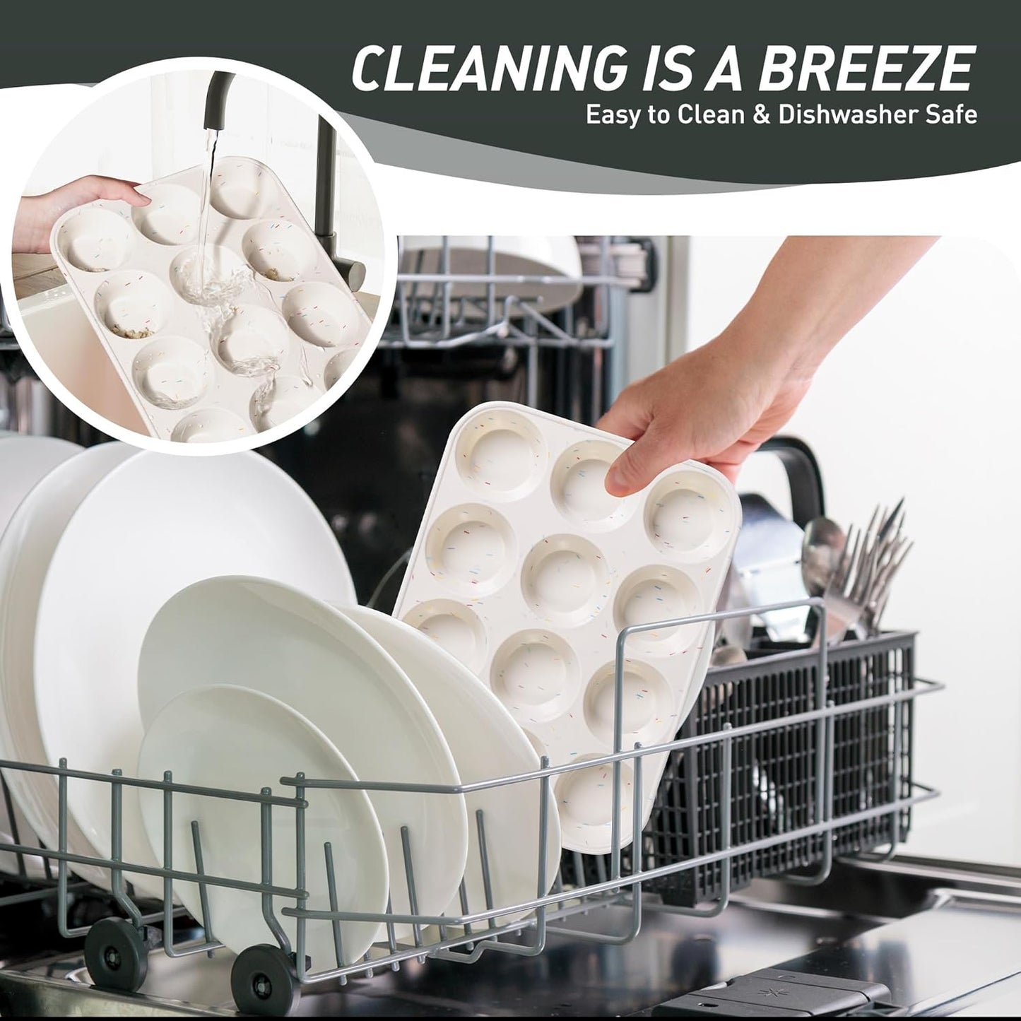 2 Pack 12 Cups Silicone Muffin Pan with Metal Reinforced Frame Regular Size Silicone Molds Cupcake Cake Baking Pans Cookie Baking Chocoflan Cupcake Mold Not Stainless Steel Ceramic Aluminum