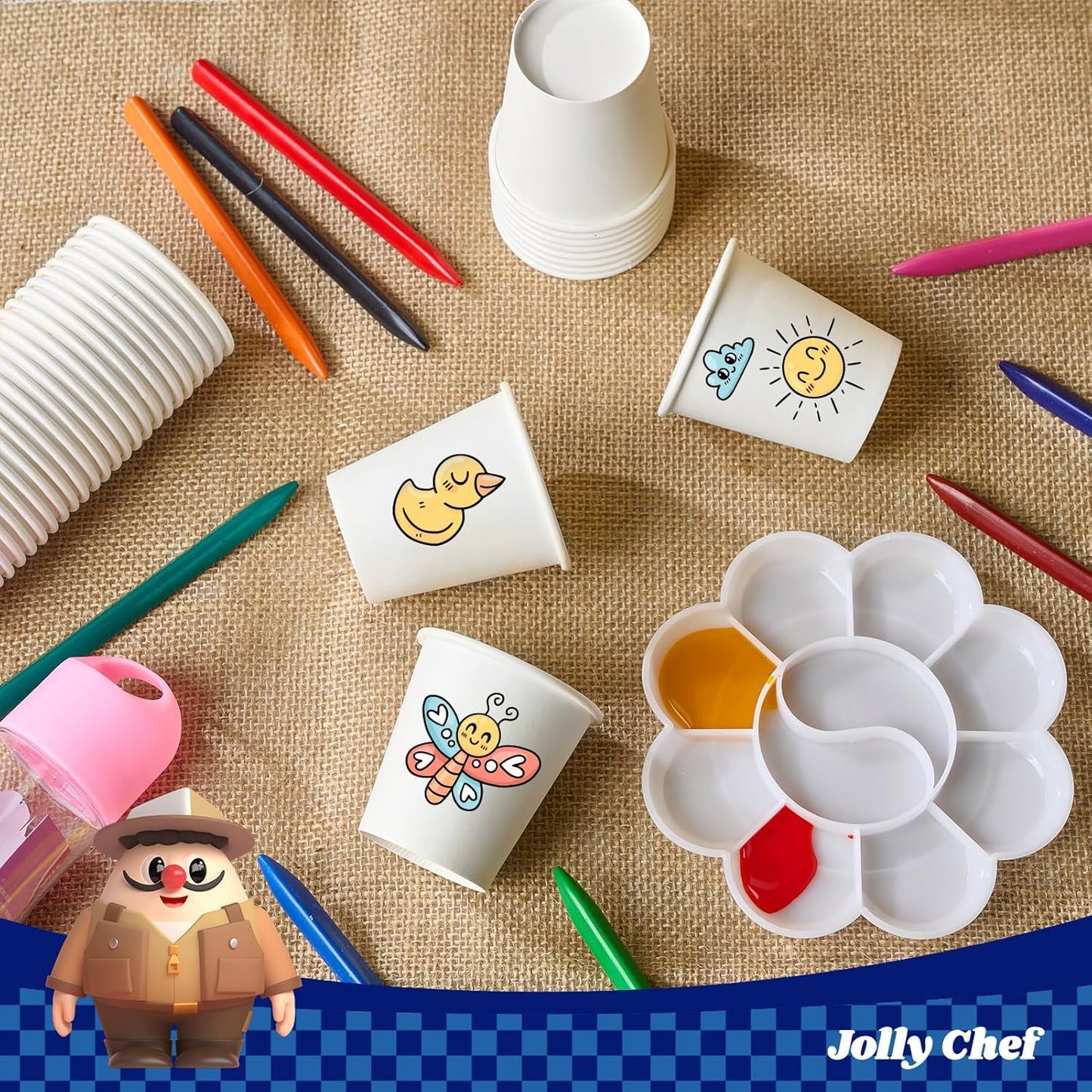 JOLLY CHEF 400 Count 3 oz Paper Cups, Disposable Mini Bathroom Mouthwash Cups for Home, Office, School, Store