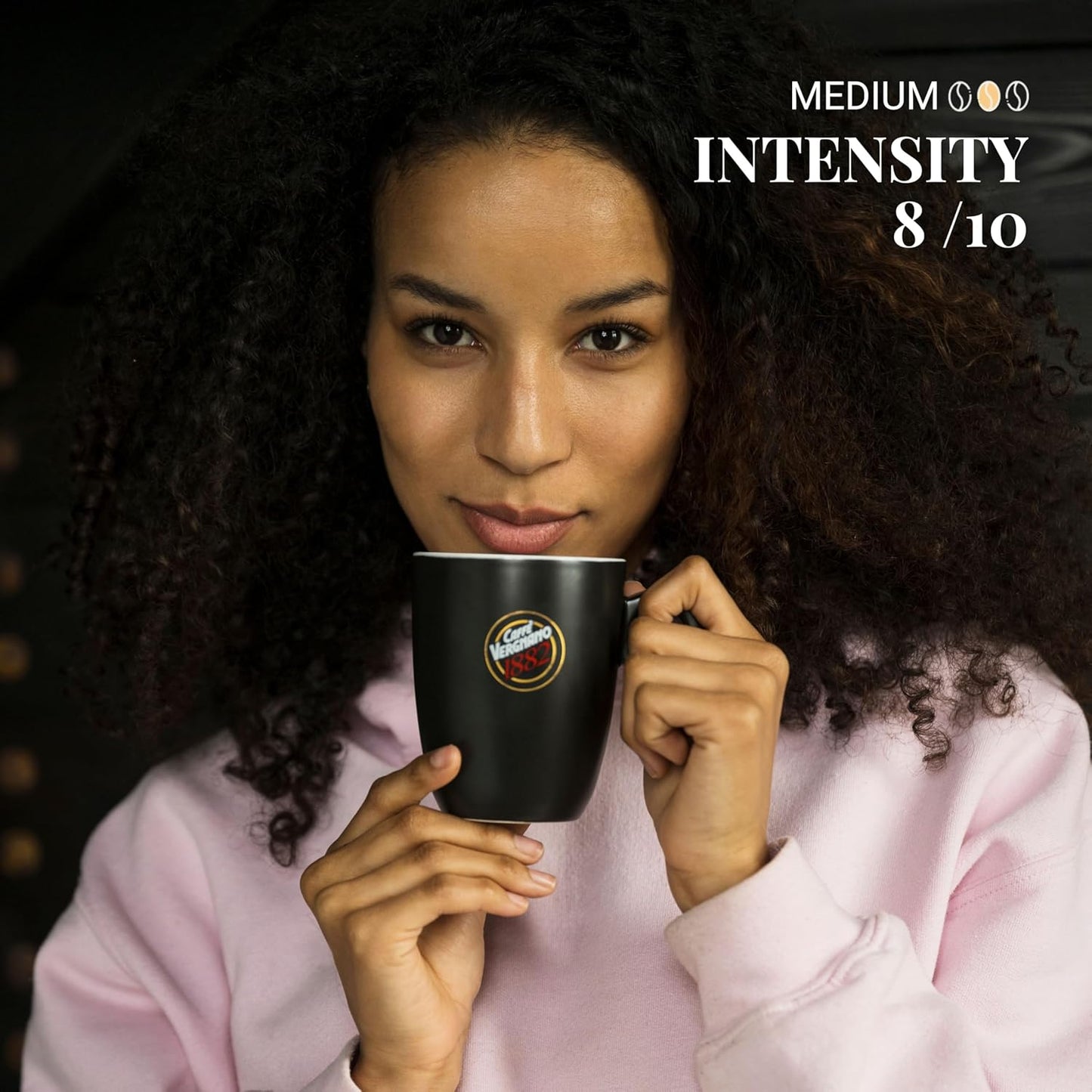 Caffe Vergnano 1882 Gran Aroma Whole Bean Arabica Medium Espresso Roast Coffee, Italian Coffee Beans Notes of Cocoa, Spices and Dried, Intensity 8/10, 3.3 lbs