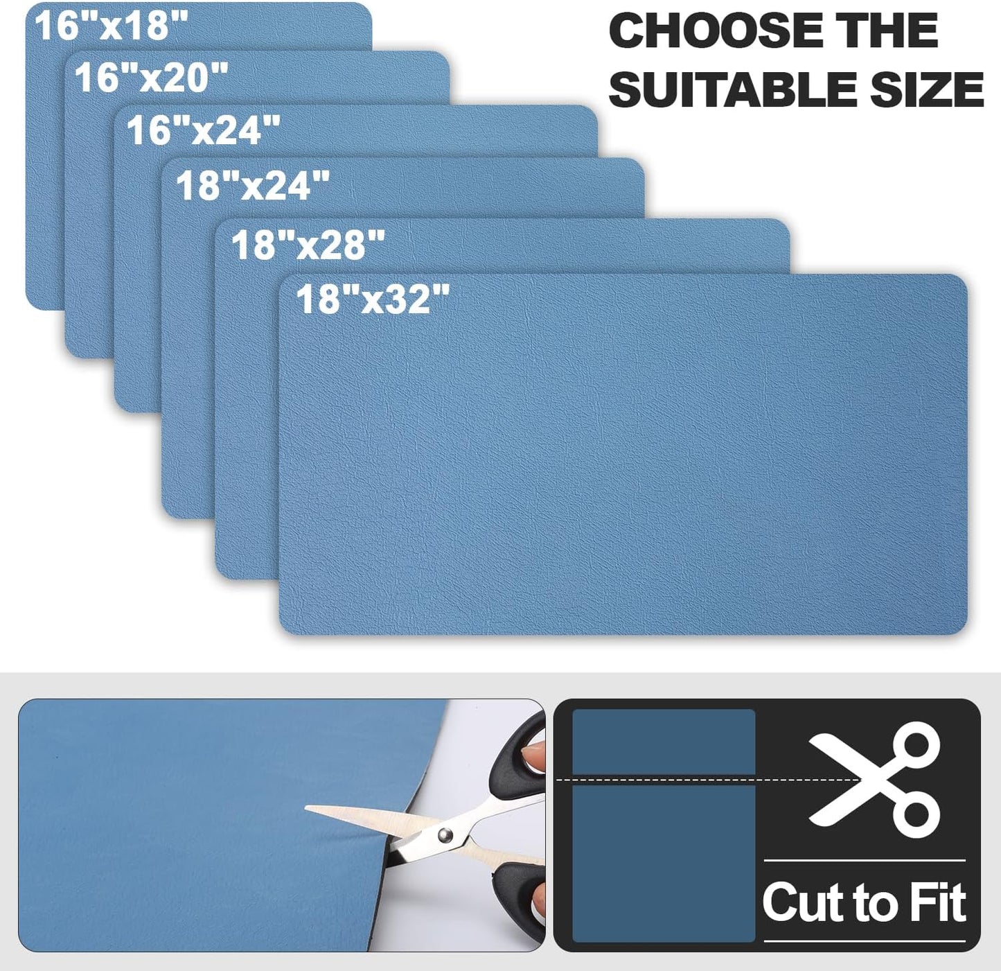 Dish Drying Mat for Kitchen Counter | Coffee Bar Mat for Countertops | Heat Resistant Drainer Mat with Non-slip Rubber Backed | Hide Stain Kitchen Absorbent Draining Mat | Blue 18"x24"