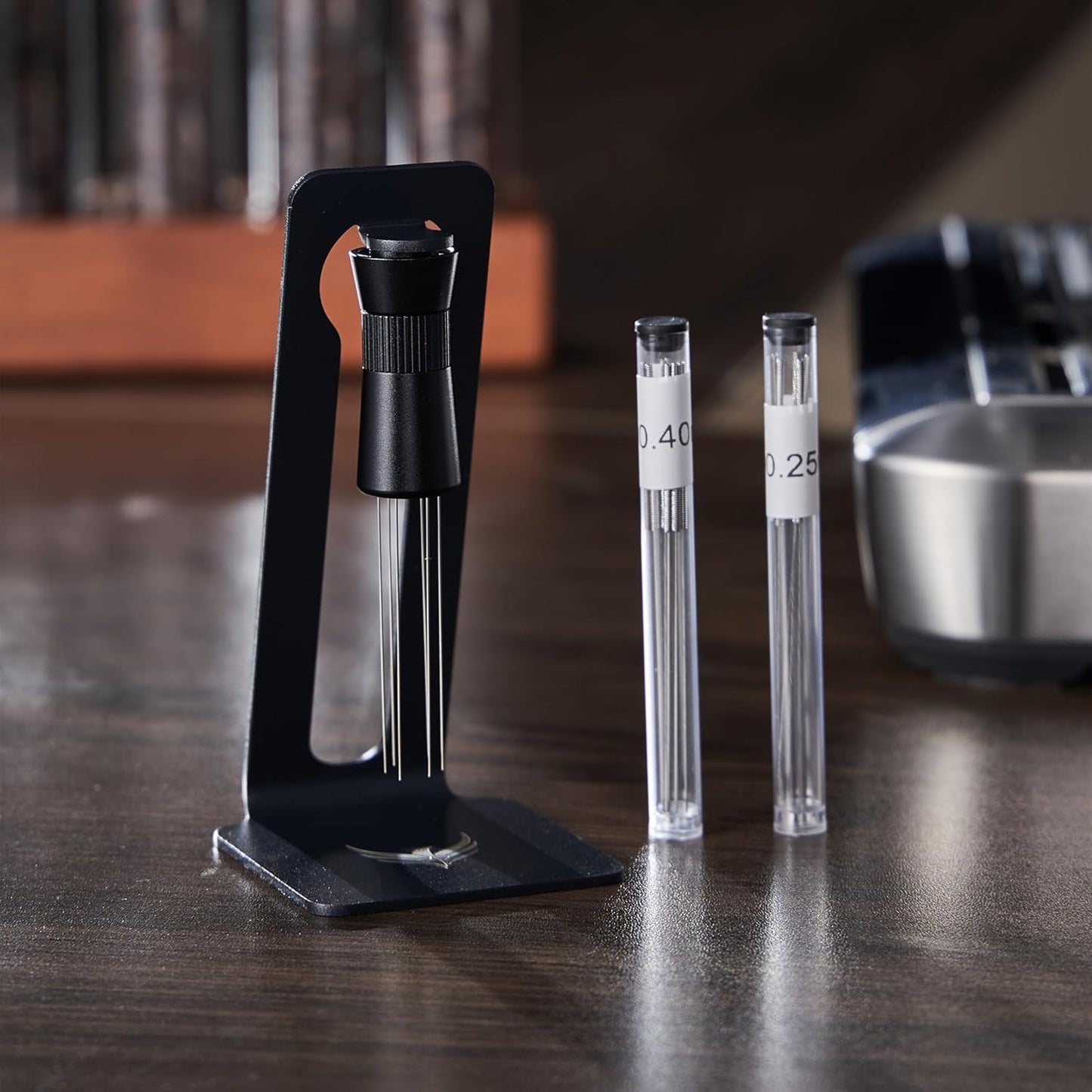 54mm Espresso Accessories Set – Premium Rosewood Organizer Box, Calibrated Tamper, Adjustable Coffee Distributor, WDT Puck Prep Tool & Scale with Timer