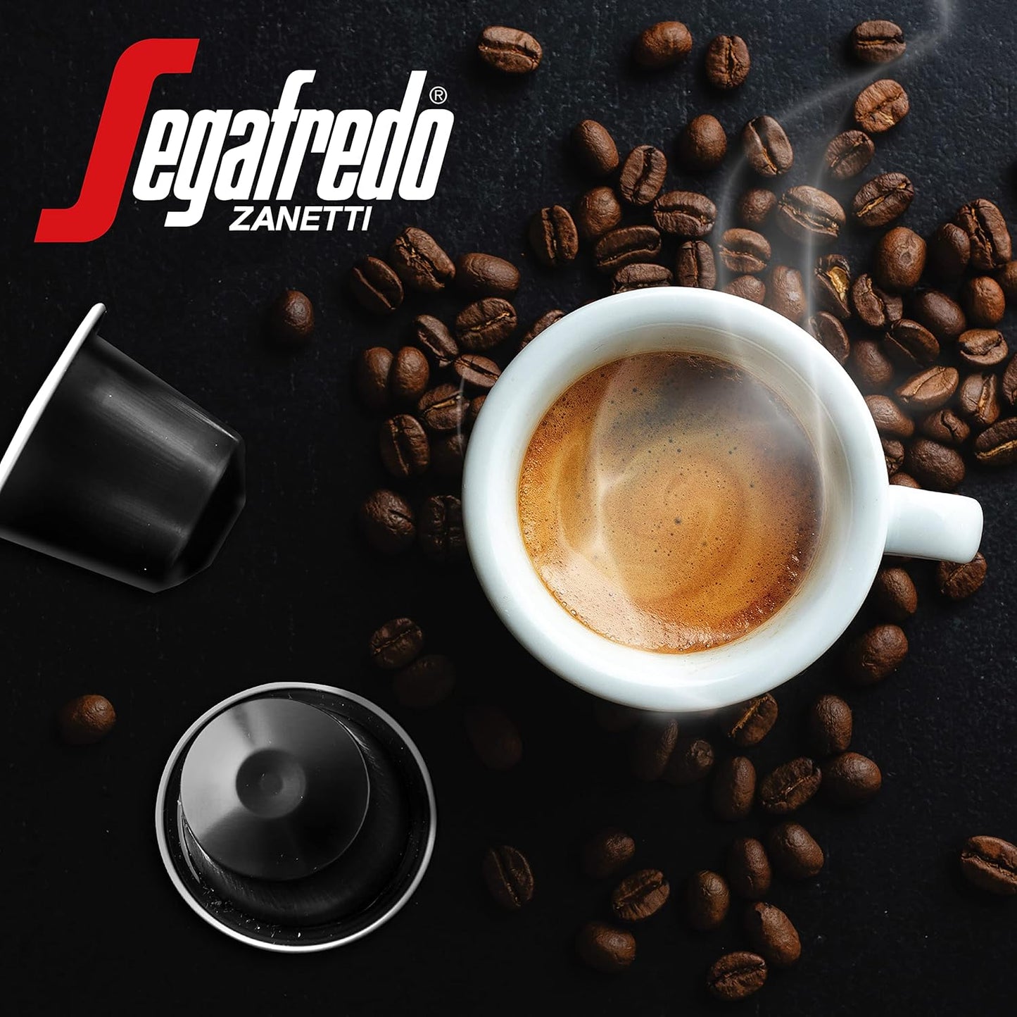Segafredo Zanetti Espresso Capsules – Aluminum Pods for Nespresso Original Machines – Dark Roast Premium Espresso with a Full-Bodied Aroma – Strong, Intensity 11 – Ovation, 10 Count