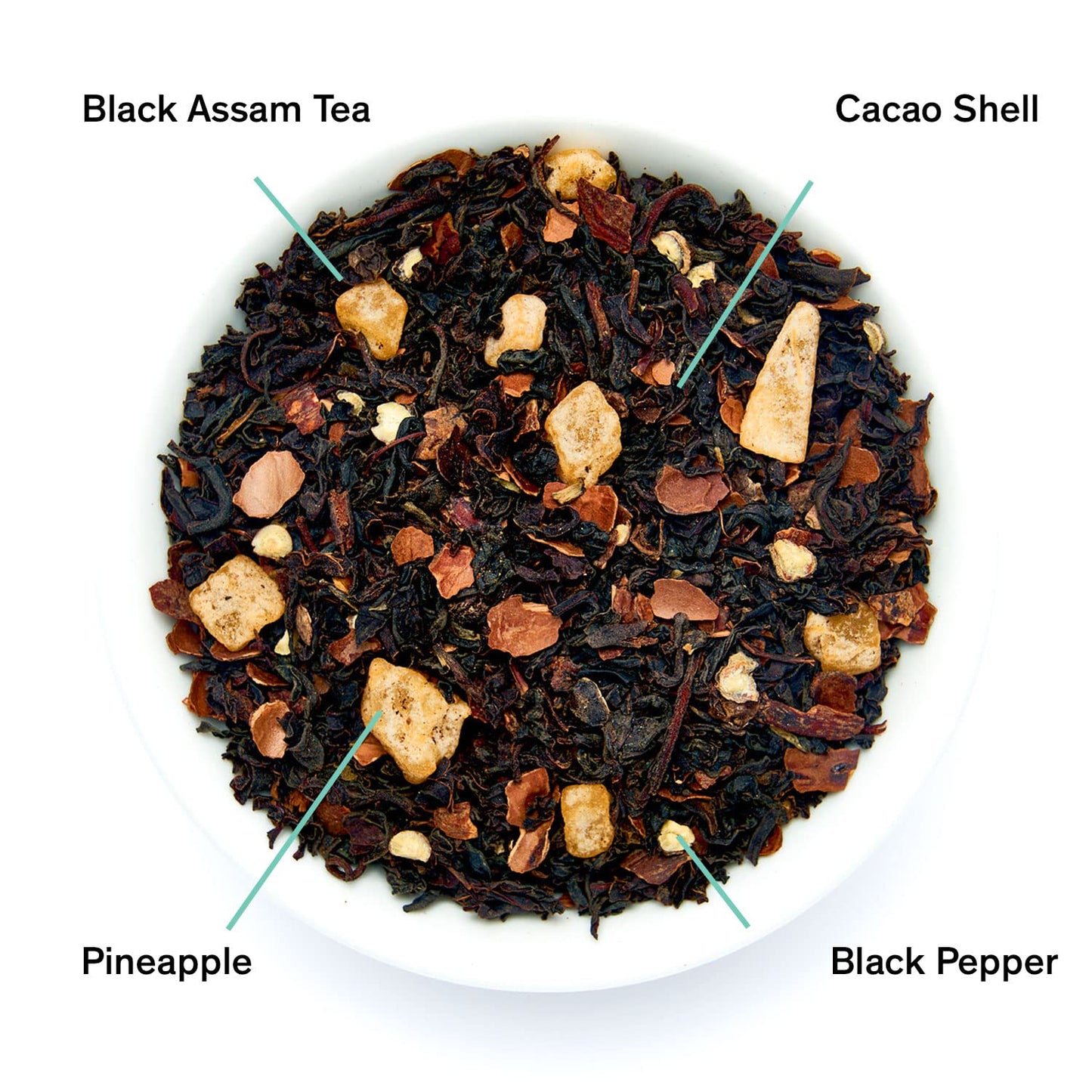 August Uncommon Silencio Loose Leaf Tea – Dried Pineapple, Cacao Shell and Assam Tea – Vegan, Gluten-Free, and Non-GMO South Indian Black Tea – Bold and Tropical Flavor in a Resealable Pouch (1.8oz)