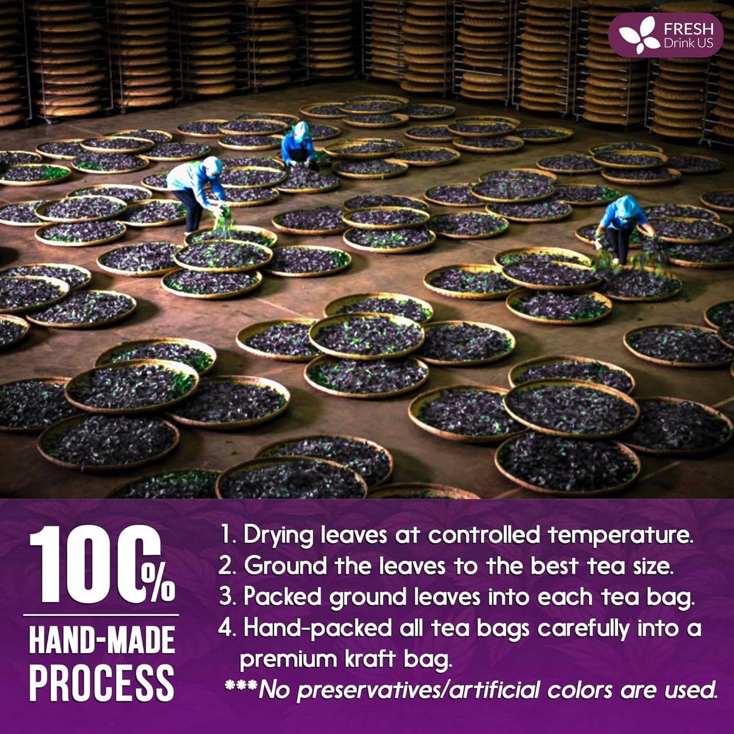 FreshDrinkUS, Premium Perilla Leaf Tea – 75 Tea Bags | 100% Pure Perilla Leaves | Caffeine-Free, Non-GMO, Natural Packaging | Herbal Tea Bags for Daily Enjoyment. Gluten-Free. Sugar-Free. Vegan