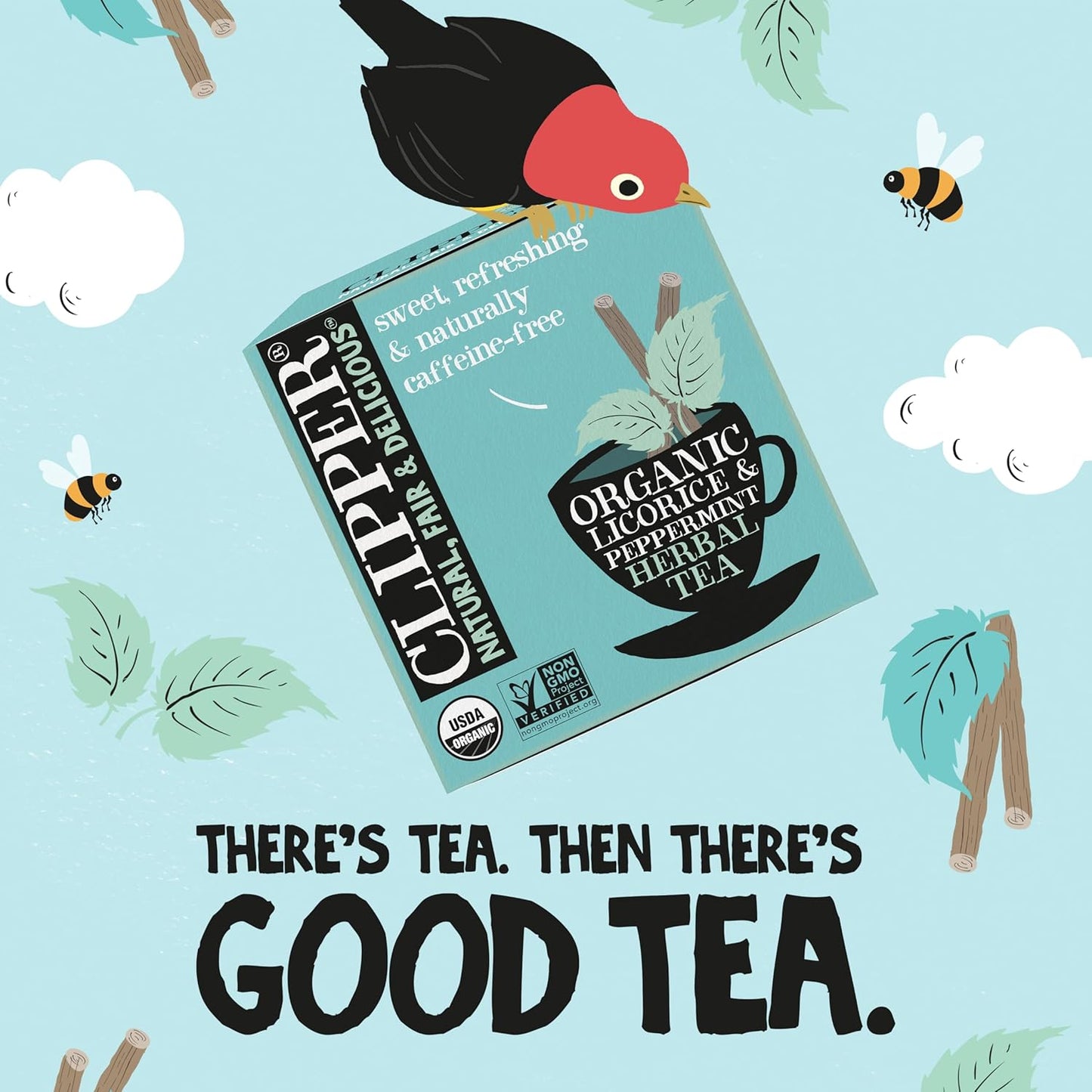 Clipper Tea Peppermint & Licorice Teabags – Caffeine Free, USDA Organic, Great Hot or Iced – Sweet, Refreshing, Natural, Fair & Delicious Sweet – 200 Tea Bags