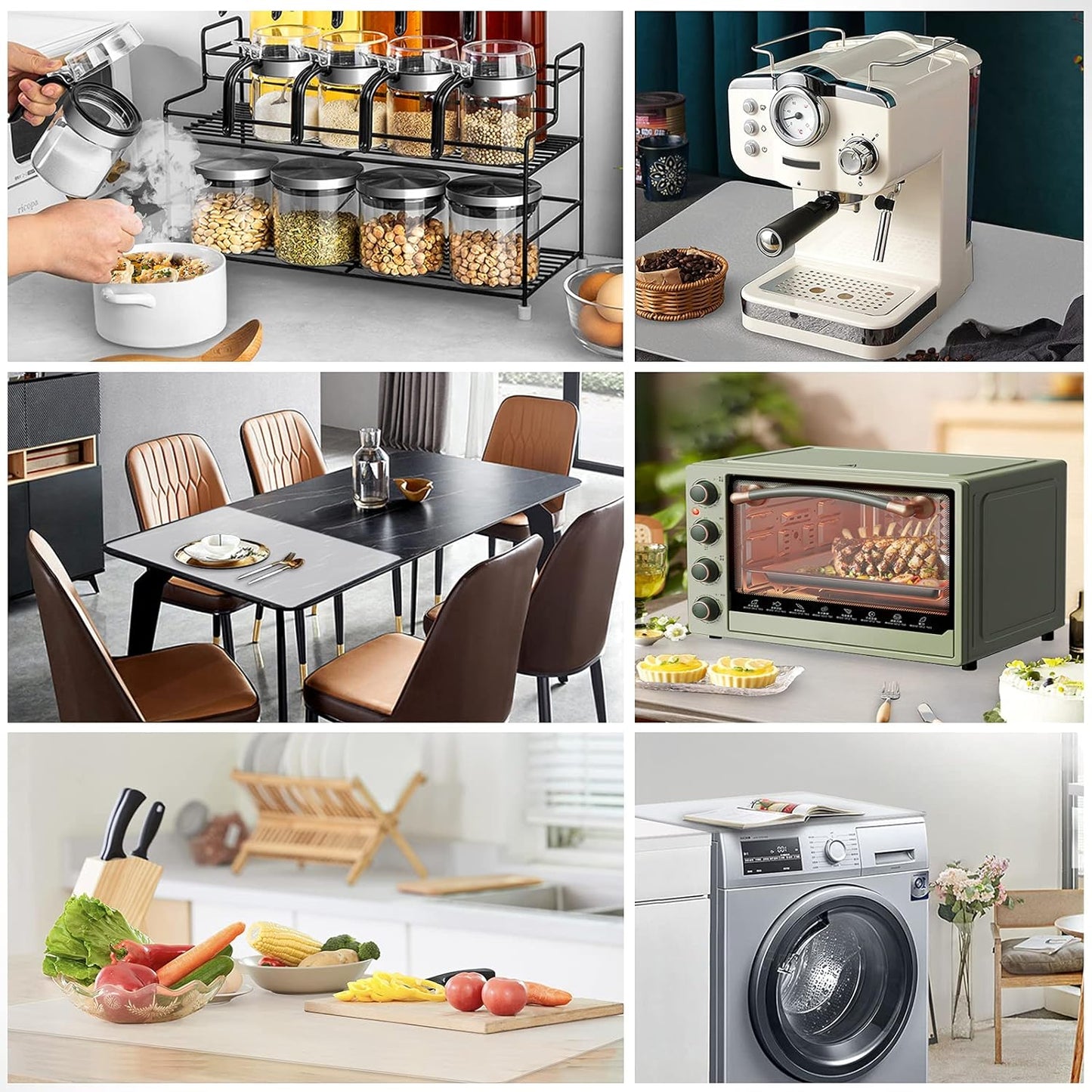 Ewen 39.4x23.5in 2mm Extra Large Silicone Mat, Thick Heat Resistant Placemat Silicone Mats for Kitchen Counter, Bar Workbench Table Protector Cover Pad for Air Fryer Coffee Maker Stove Translucent