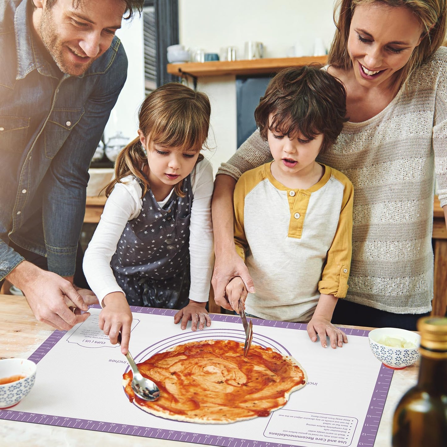 Silicone Baking Mat, Non Stick Pastry Mat Sheet for Dough Rolling, Pie Crust Macarons Baking Sheet, Easy to Clean& Dishwasher Safe, Food Grade Silicone Macaron Cookie Mat