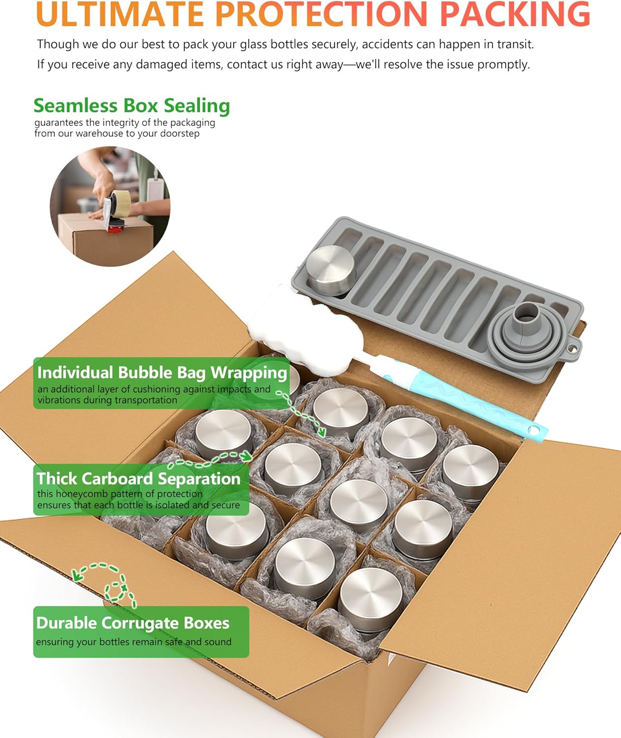 Zukro Glass Water Bottles with Lids 10 oz, Reusable Clear Juice Bottles With Stainless Steel Airtight Cap for Juicing, 100% Leak Proof Juice Drinking Jar for Ginger and Milk, BPA Free