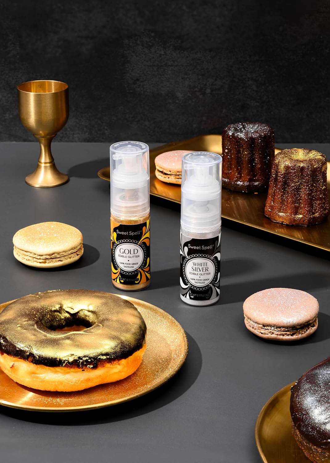 Sweet Spell Edible Cake Glitter Spray – Shimmering Magic for Cakes Decorating & Cocktails – 100% Edible, Food-Grade, Vegan, Gluten-Free (Gold)