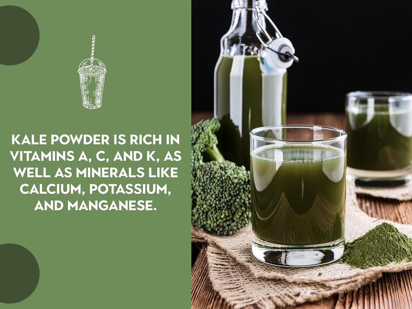 Ancient Roots Kale Powder - All-natural Vegetable Powder, No Sugar Added, No Preservatives, Supports Heart Health, Natural Source of Fiber - 3.5 ounces (20 servings)