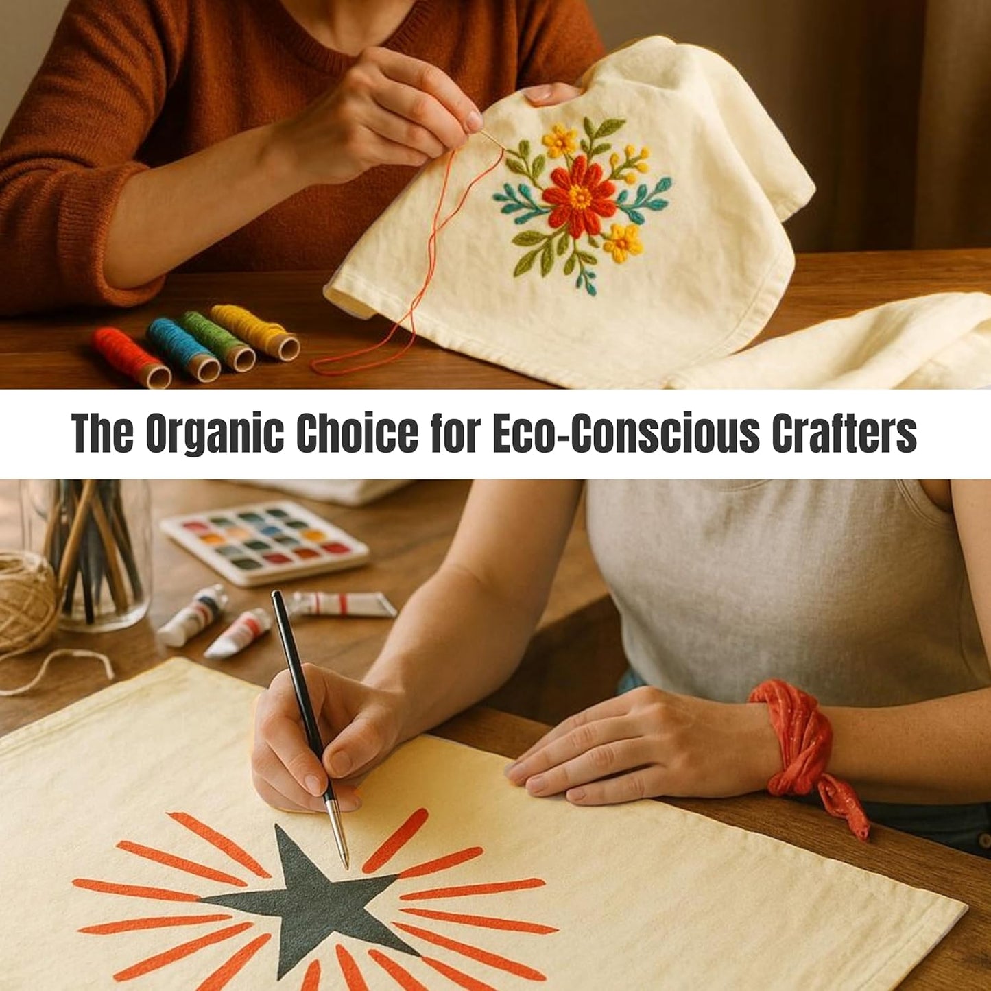 Flour Sack Towels | Tea Towel for Crafts| Kitchen Dish Cotton Blank Towel for Embroidery| Baking Bread Proofing Linen Cover| Thick Absorbent Quick Dry| 6 Pack 28"x28" Natural