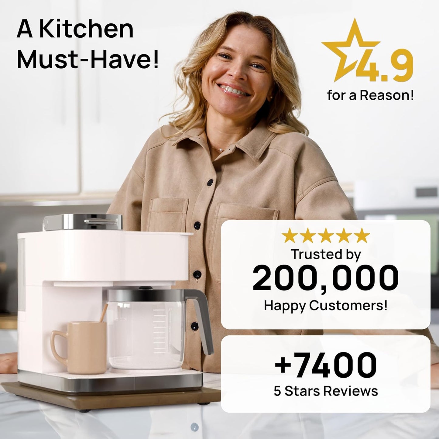 Ibyx Elegant Sliding Tray for Your Coffee Maker & Heavy Kitchen Appliances - Sturdy, Slides Easily from Under The Cabinet (Brown, 12βW x 16βD)