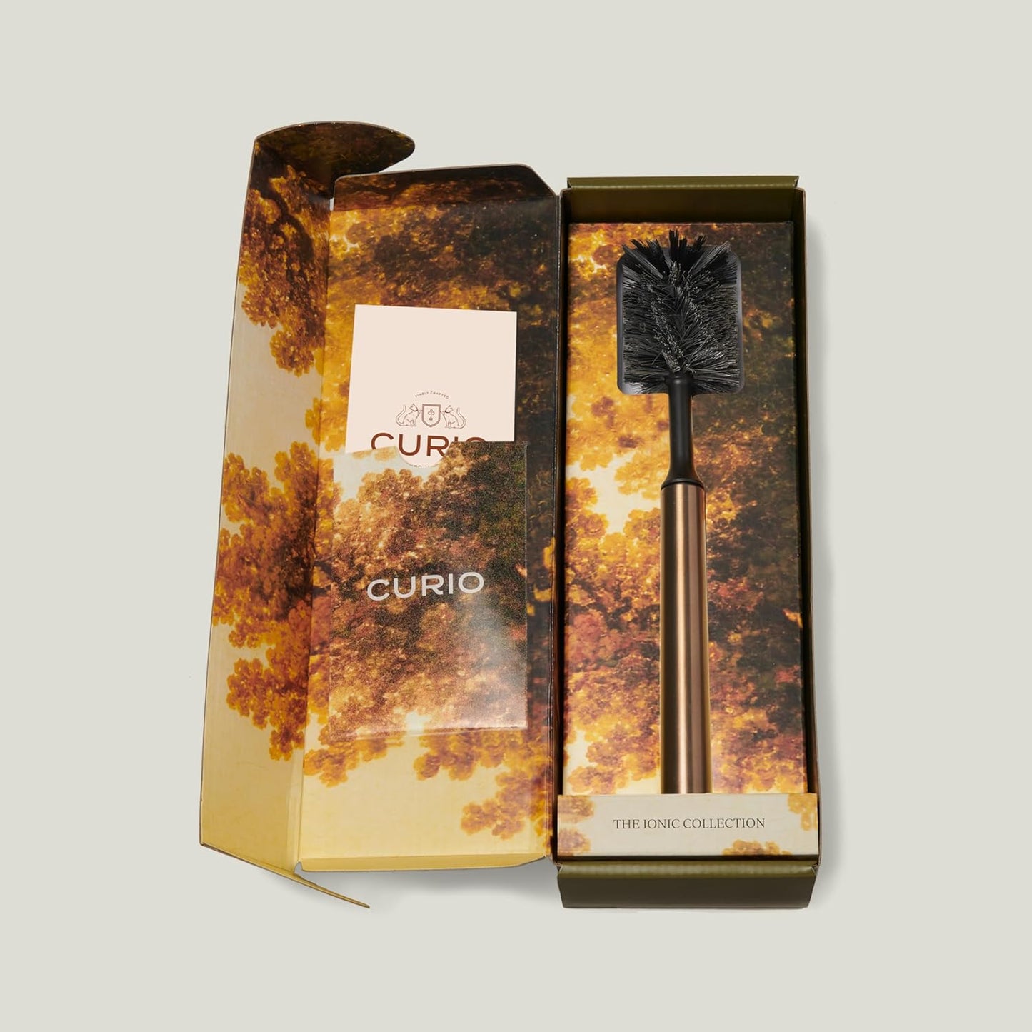 Ionic Bottle Brush, Magnetized to Stand Upright, Stainless Steel with Replaceable Head, Onyx/Black