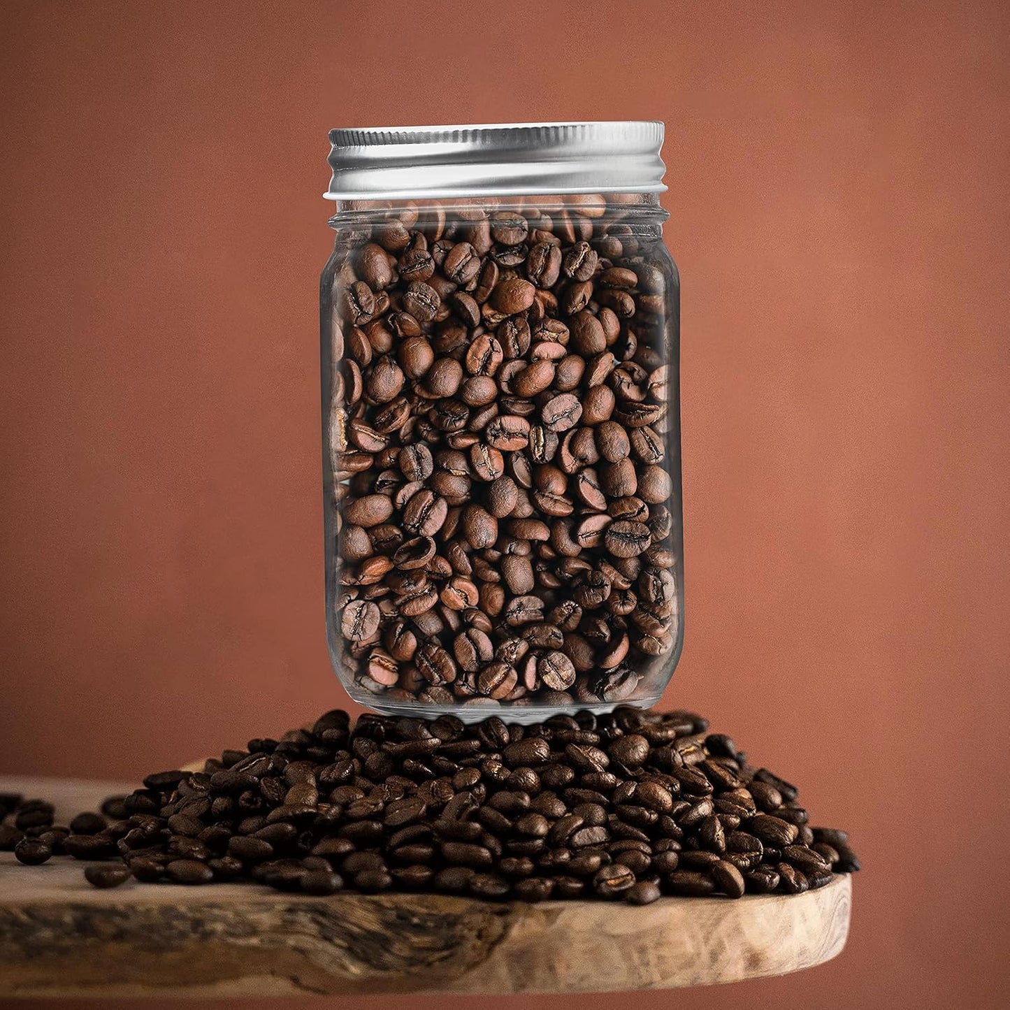 DISCOUNT PROMOS 10 Decorating Mason Jars Set, 12 oz. - Canning, Aluminum Lid - Clear