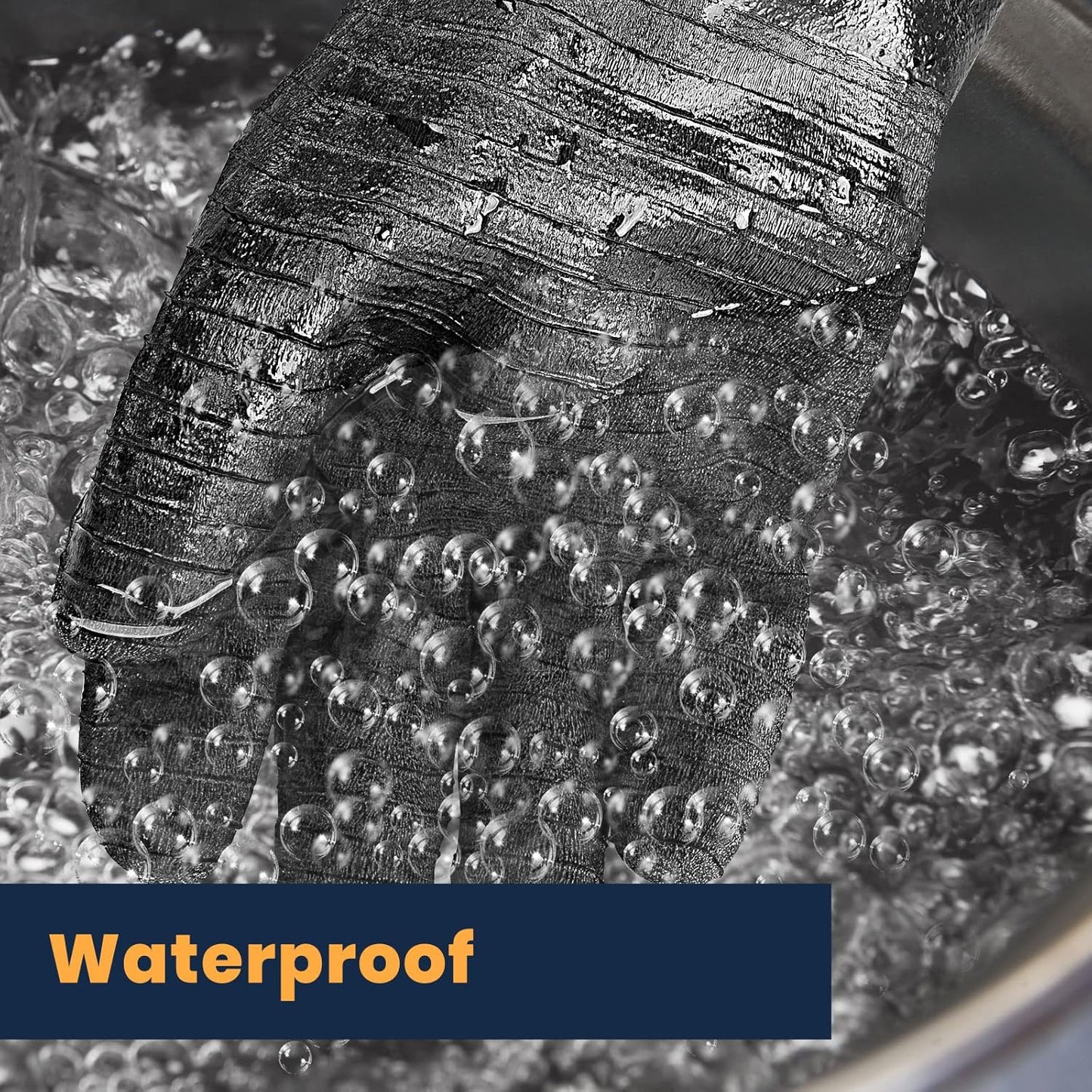 GEEKHOM 14-Inch Heat Resistant Gloves 932°F for BBQ Grilling, Waterproof Long Sleeve Anti-Slip Cooking Gloves – Textured Grip Protection