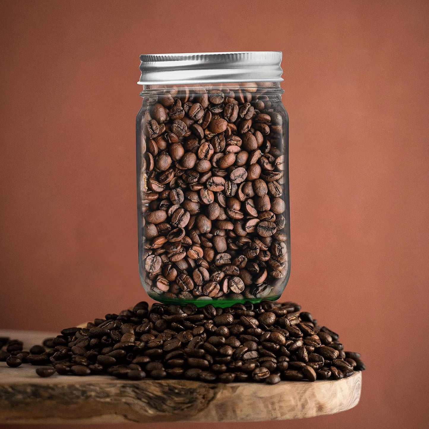 DISCOUNT PROMOS 10 Decorating Mason Jars Set, 12 oz. - Canning, Aluminum Lid - Green