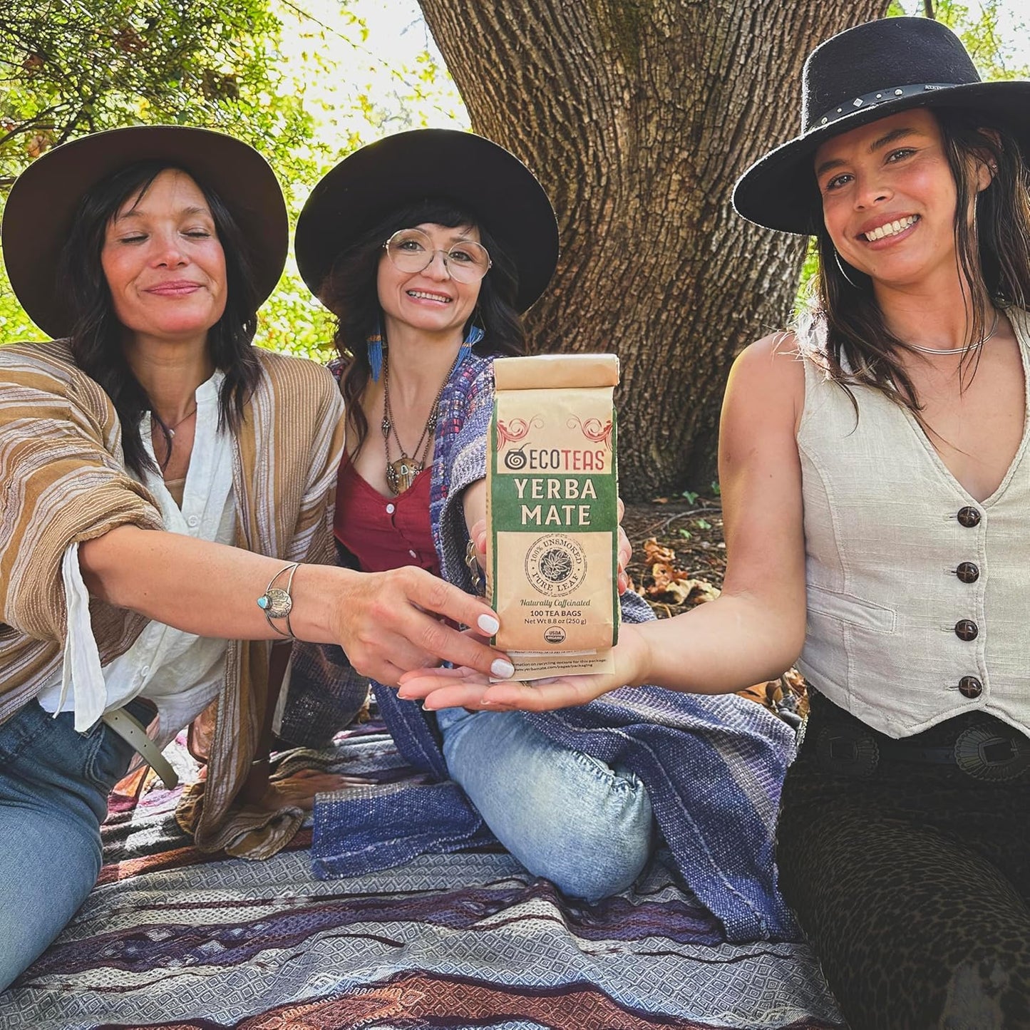 ECOTEAS PremiumOrganic Yerba Mate Tea Bags – Natural Energy & Detox Herbal Tea – Coffee Alternative - Kosher, Non-GMO, Gluten-Free - 100 Unsmoked Bulk Bags, 8.8 oz (Pack of 3)