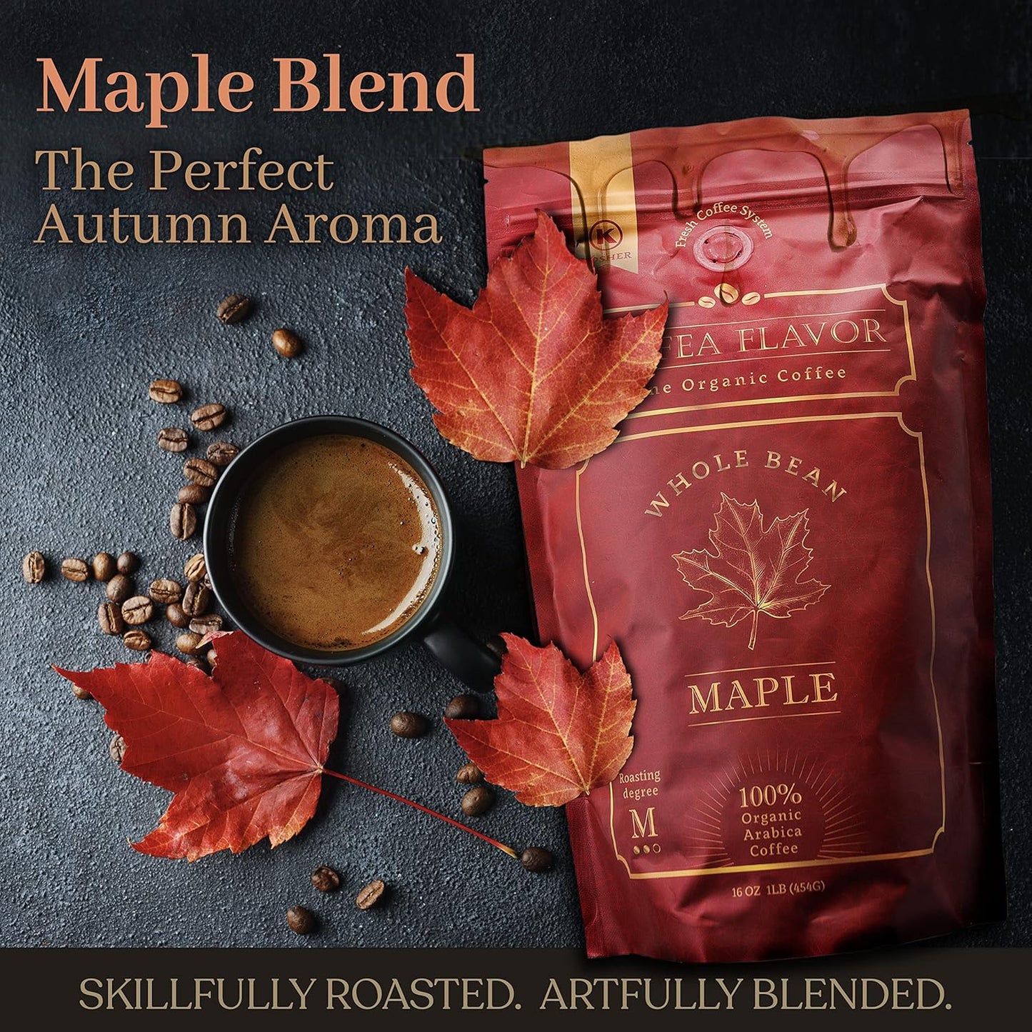 Coffea Flavor Fine Organic Coffee - Maple Ground Coffee Medium Roast | 100% Arabica Coffee| Perfect for Espresso | USDA Certified Organic | Fair Trade | Grown and Roast in the Caribbean |16 Oz