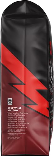 Death Wish Coffee, Organic and Fair Trade Dark Roast Ground Coffee, 16 oz