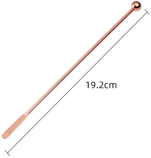 10 pcs Stainless Steel Coffee Beverage Stir Sticks Cocktail Stirrers Drink Swizzle Stick 7.4" Swizzle Stick Picks Tools Rose Gold