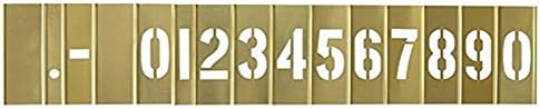Deezio 1 Inch Brass Stencil Kit, Numbers and Punctuations Number Stencil - 15 Piece Set