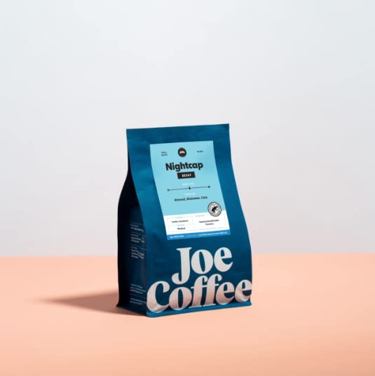Joe Coffee Company (NYC Roaster), Nightcap Decaffeinated Ground Specialty Coffee, 12 oz Bag, RFA Certified, Kosher, Climate Friendly