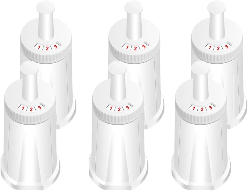 Filter - Replacement Water Filter Compatible with Breville Sage Claro Swiss For Oracle, Barista & Bambino - Compare to Part #BES008WHT0NUC1.Pack of 6（First use without adding coffee powder）