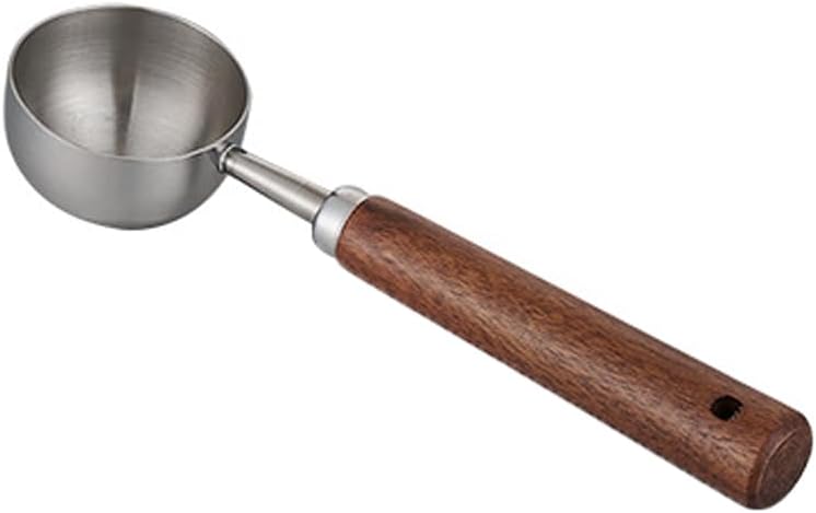 304 Stainless Steel Coffee Measuring Spoon Wooden Handle Coffee Scoop for Coffee, Tea,2 TBSP/30ML,Silver