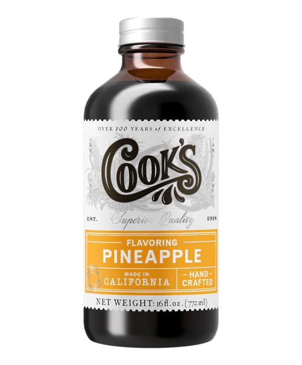Cook's, Pineapple Flavoring for Baking, Candies, Cakes, Smoothies, Beverages, 16 oz
