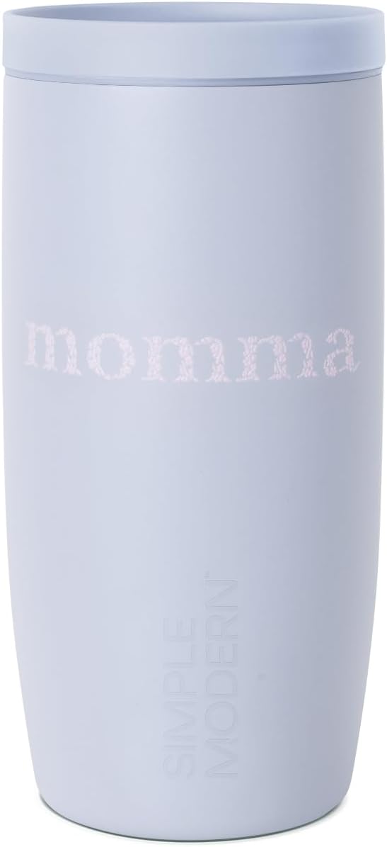 Simple Modern Mother's Day Travel Coffee Mug Tumbler with 360° Lid | Gifts for Her | Ceramic-Lined Insulated Stainless Steel Cold Brew Iced Coffee Cup | Voyager Signature | 16oz | Momma
