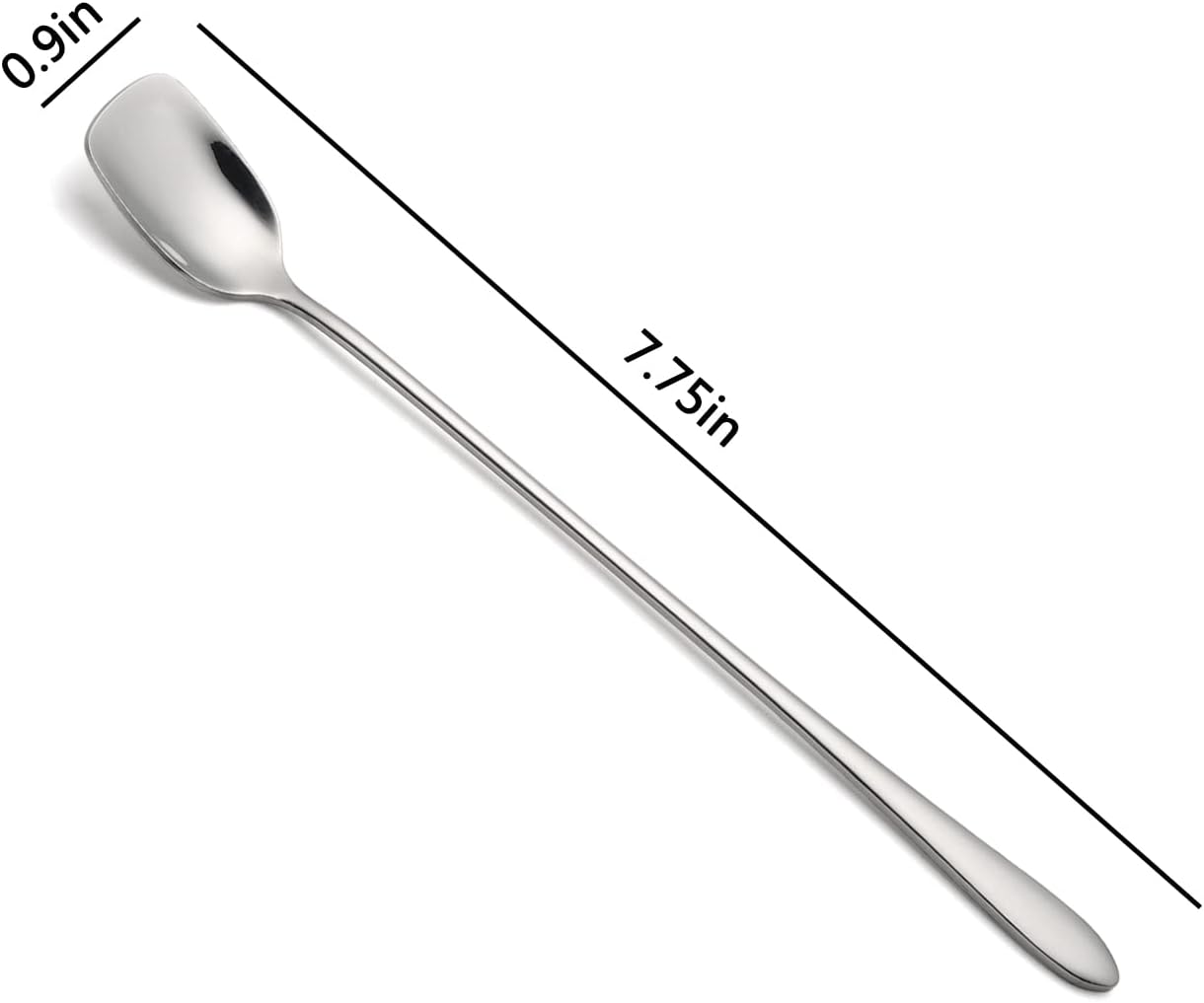 Long Coffee Spoons Steel Set of 6 Stainless Coffee Stirrer Iced Cream Scoop Cocktail Mixing Spoons (6)