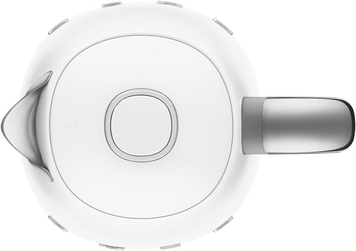SMEG 50's Retro Style 7 Cup Electric Water Kettle with Automatic Shutoff, Removable Base, and Water Indicator, KLF03WHUS, White