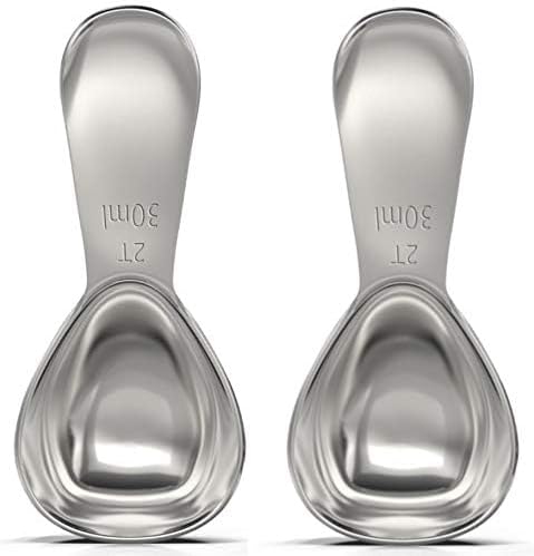BALCI - Stainless Steel Coffee Scoop Set (2&2 Tablespoon, 30ml and 30ml) Exact Measuring Spoons for Coffee, Tea, Sugar, Flour and More! …