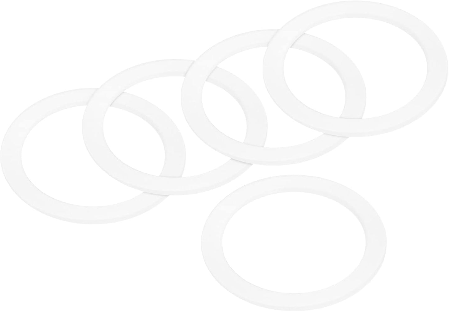 MECCANIXITY Gasket Seal Coffee Maker White Silicone Ring Replacement 55x72x2.5mm for 6-Cup Aluminium Coffee Pot, Pack of 5