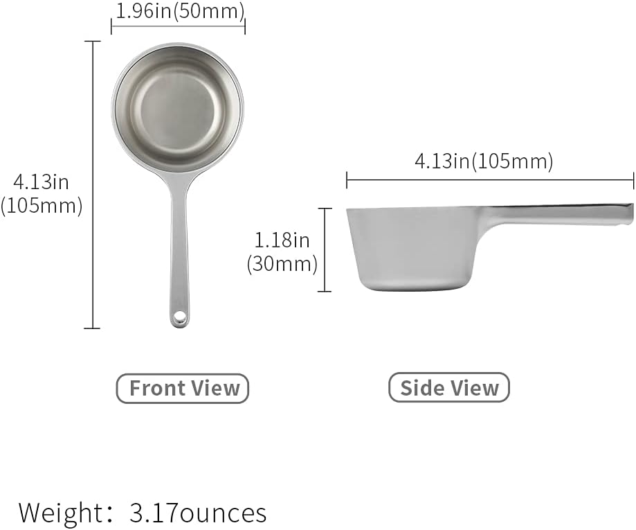 watchget Coffee Scoop 1 Tablespoon Metal Measuring Spoon for Coffee Beans, Ground Coffee, Tea, Milk, Short Handle Measuring Scoop Kitchen Tool