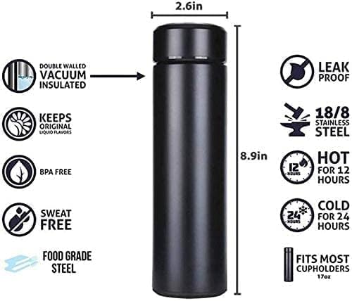 17 oz Car Logo Black Frosted Travel Mugs & Tumblers Vacuum Insulated Stainless Steel Thermal Bottle Fashion Business Thermal Cup for Hot or Cold Drink Coffee Or Tea (fit alfa)