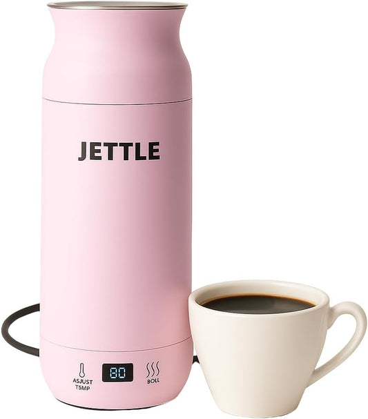 Electric Kettle - Travel Portable Heater for Coffee Tea Milk Soup - Stainless Steel Travel Water Boiler tea pot with Temperature Control - LED - Automatic Power Off - 450ml - Kitchen Appliance