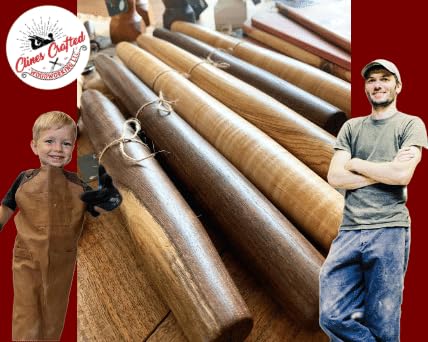 Handmade 12” Maple French Rolling Pin – Wooden Dough Roller for Baking, Pastry, Pizza, and Tortillas – Smooth Wood Rolling Pin for Thin Dough, Chapati, Cookies – Handcrafted in USA from Solid Maple