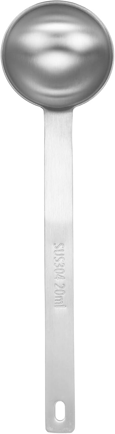 HARFINGTON Single Measuring Spoon 4tsp (1-1/3tbsp, 20ml) Teaspoon/Tablespoon 304 Stainless Steel Single Tiny Square Bowl Measuring Spoon Long Handle Measure Scoop